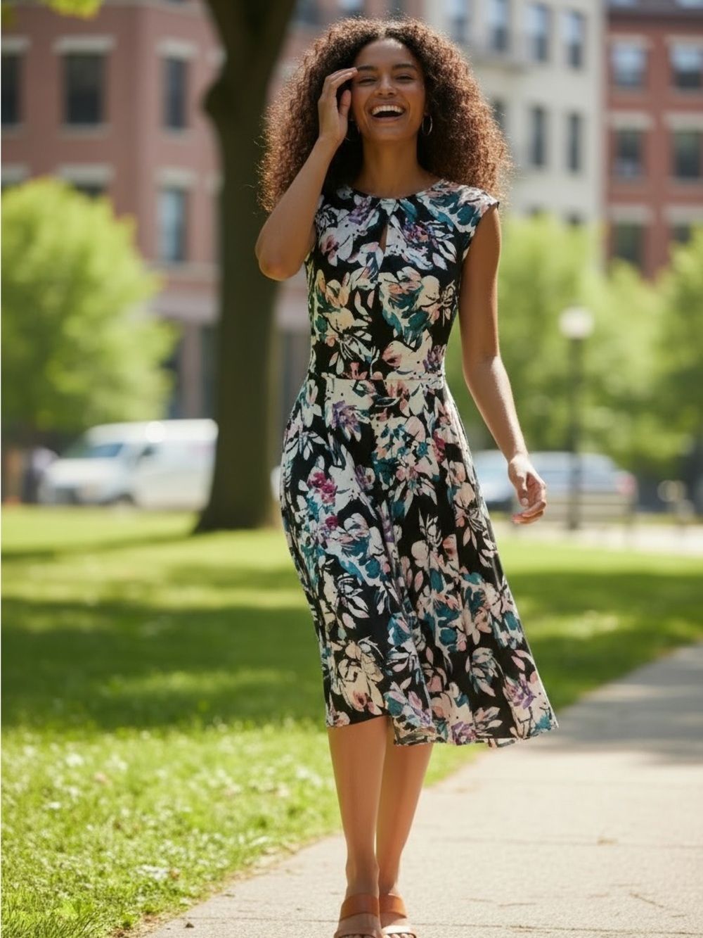 Floral Midi Sleeveless dress
